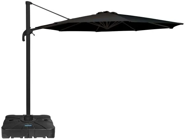 Roma-aurinkovarjo pyörivällä mekanismilla, musta, 3 m