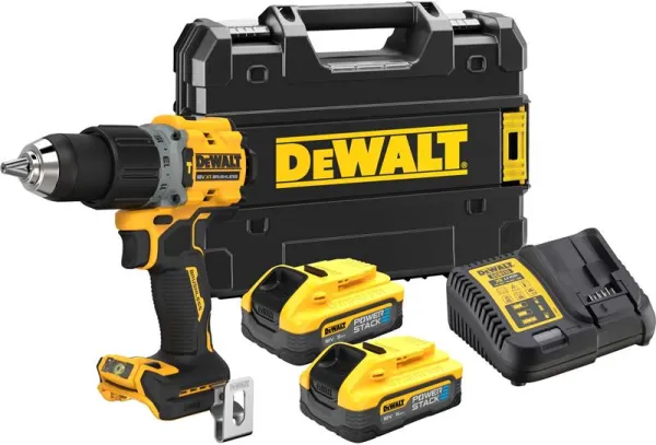 DeWalt 18V XR harjaton iskuporakone - 2 x Powerstack 5Ah akut