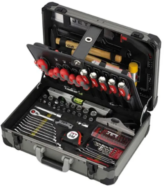 JET Alumiininen työkalulaatikko 118 osaa 1/4" + 1/2"