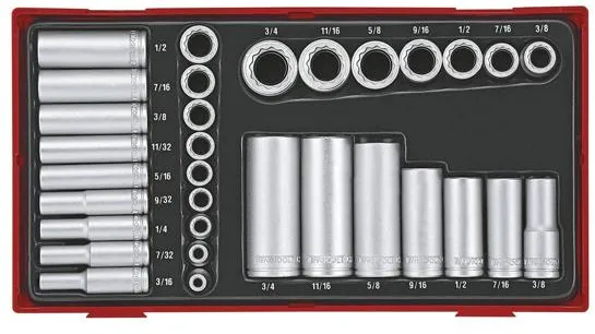 Teng Tools Hylsysarja 1/4-3/8 tuumaa - 32 osaa